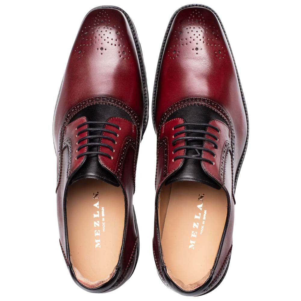 Mezlan Birch Two-Tone Lug Sole Derby - Men's Burgundy/Black Medallion Derby