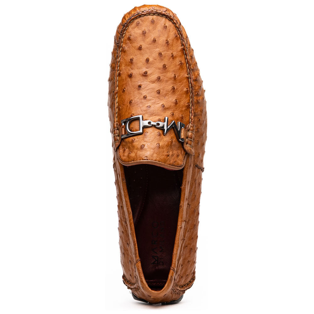 Bolonia Men’s Brandy Genuine Ostrich Horse-Bit Driver Loafers | Marco Di Milano