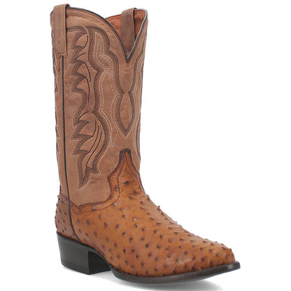 Dan Post Tempe Full Quill Ostrich Round Toe Western Cowboy Boot (US Men Size)