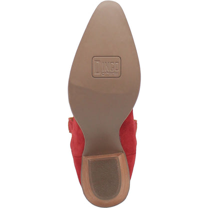 Dingo Suede White Snip Toe Western Boots for Women