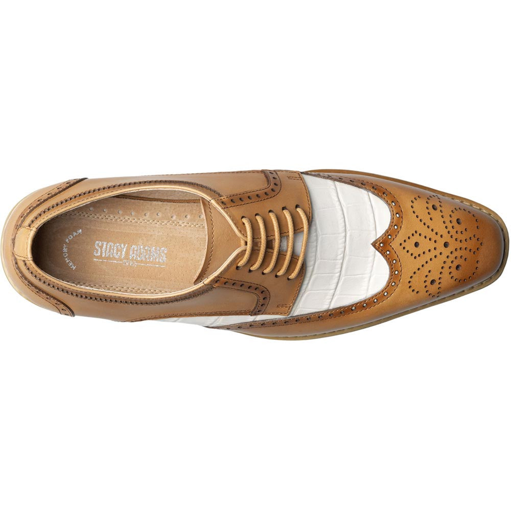 Stacy Adams Beaumont Wingtip Oxford in Nature and White