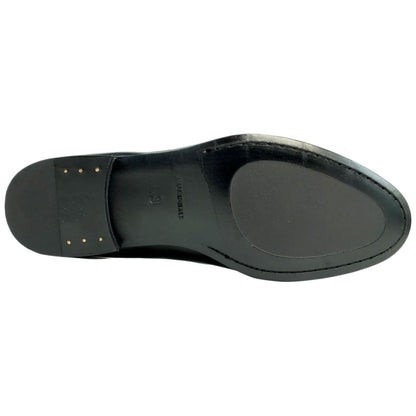 Alan Payne Men's Carlo Black Round Toe Italian Calfskin Penny Loafer