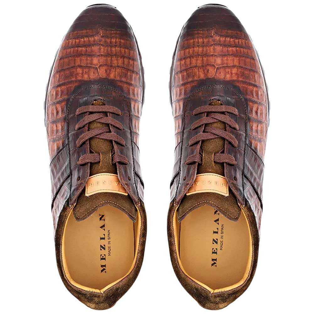 Mezlan Barrow Crocodile Leather Sport/Brown Men's Sneaker
