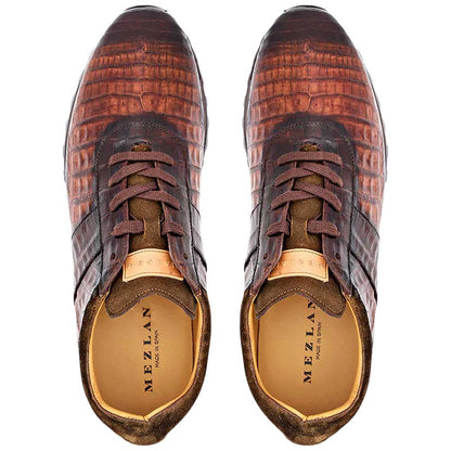 Mezlan Barrow Crocodile Leather Sport/Brown Men's Sneaker