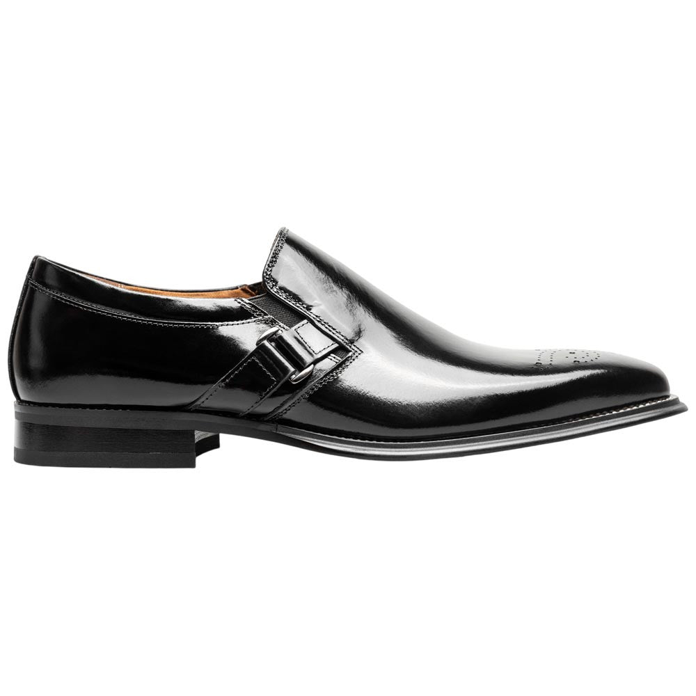 Stacy Adams Alistair Plain Toe Ornament Slip-On - Black