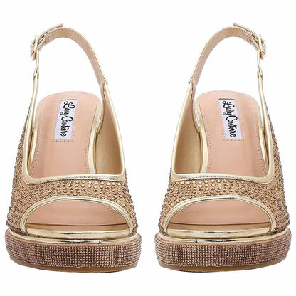 Lady Couture Belair 4” Wedge Sandals in Gold