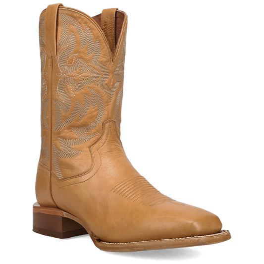 Dan Post Sonara Honey Leather Broad Square Toe Western Cowboy Boots