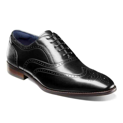 Stacy Adams Black KAINE Wingtip Oxford Shoes