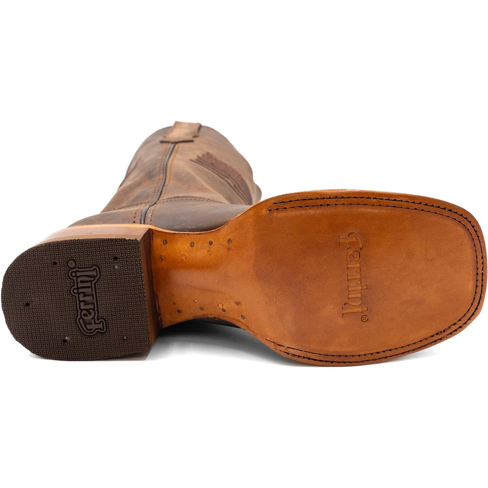 Ferrini Men's Patriot Chocolate Square Toe Leather Cowboy Boots