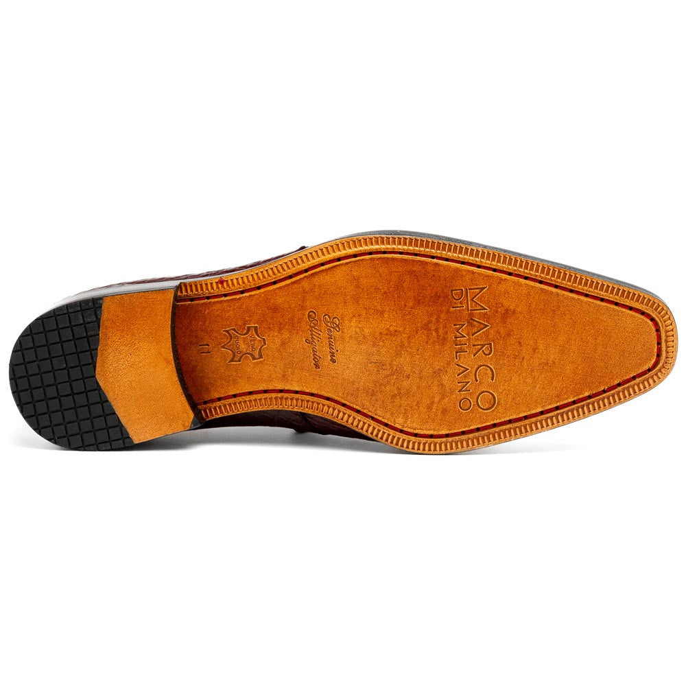 Marco Di Milano Fitipaldi Wine Alligator Derby Shoes