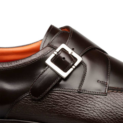 Mezlan Men's Pego Deerskin & Calfskin Monk Strap in Brown