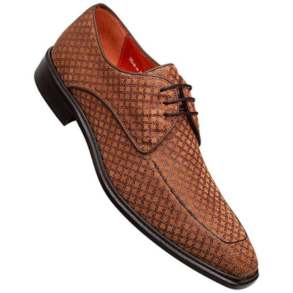Mezlan Montage Printed Suede Derby - Men's Tan Exclusive Printed Suede Derby