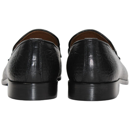 Duca Vasto Men's Black Calf-Skin Leather Loafers