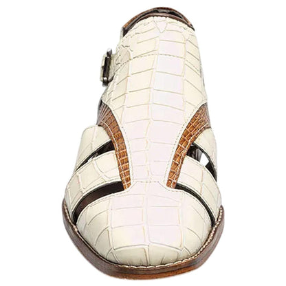 Stacy Adams Calandro Croco & Lizard Print Ivory Multi City Sandal for Men