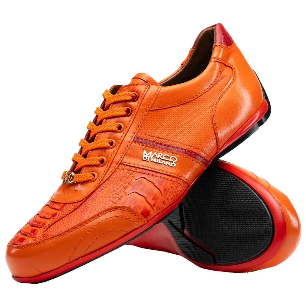 Marco Di Milano Portofino Ostrich Leg & Calf Sneaker - Orange