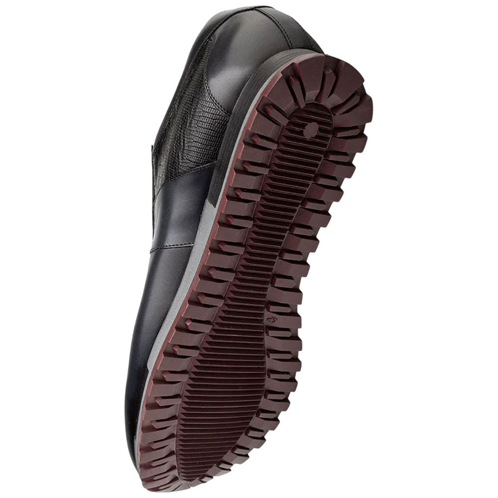 Mezlan Greenwich Genuine Lizard Skin Black Fashion Sneaker