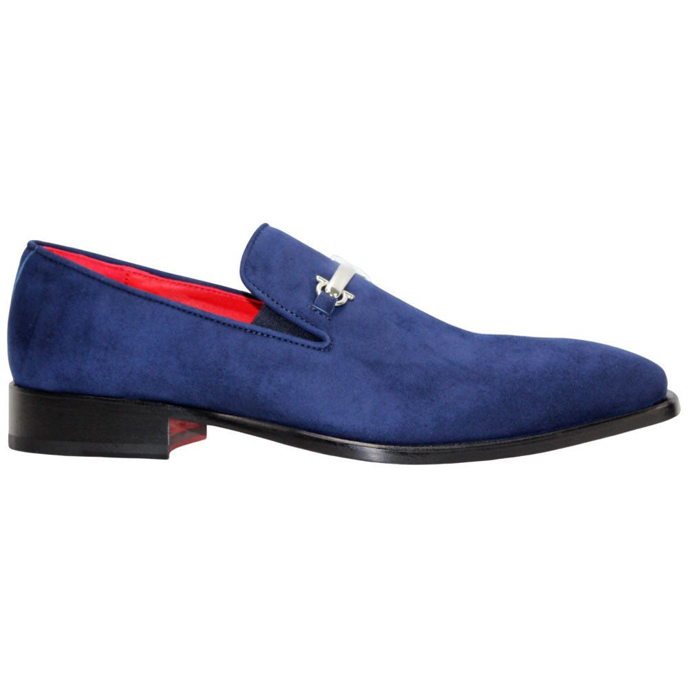 Francesco Navy Suede Leather Loafers | Emilio Franco Dress Loafers for Men