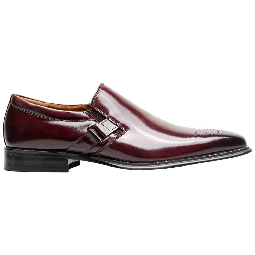 Stacy Adams Alistair Plain Toe Ornament Slip-On - Burgundy