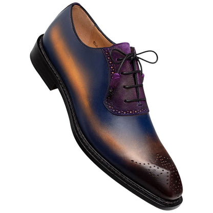 Mezlan Bretton Multi-Tone Oxford - Men's Purple/Multi Wholecut Oxford
