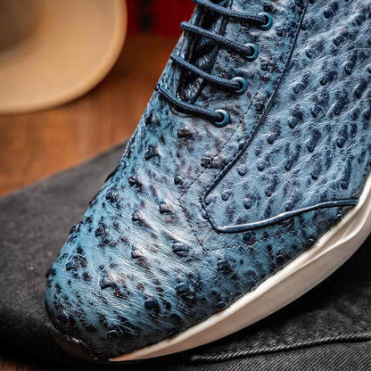 Varenna Men’s Genuine Full-Quill Qstrich Skin Luxury Sneaker | Marco Di Milano