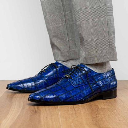 Asti Genuine Caiman Crocodile Skin Patchwork Derby | MARCO DI MILANO