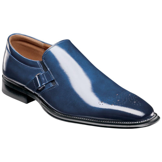 Stacy Adams Alistair Plain Toe Ornament Slip-On - Cobalt