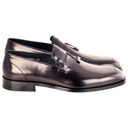 Corrente Men's Lux Leather Tassel Loafer - Black