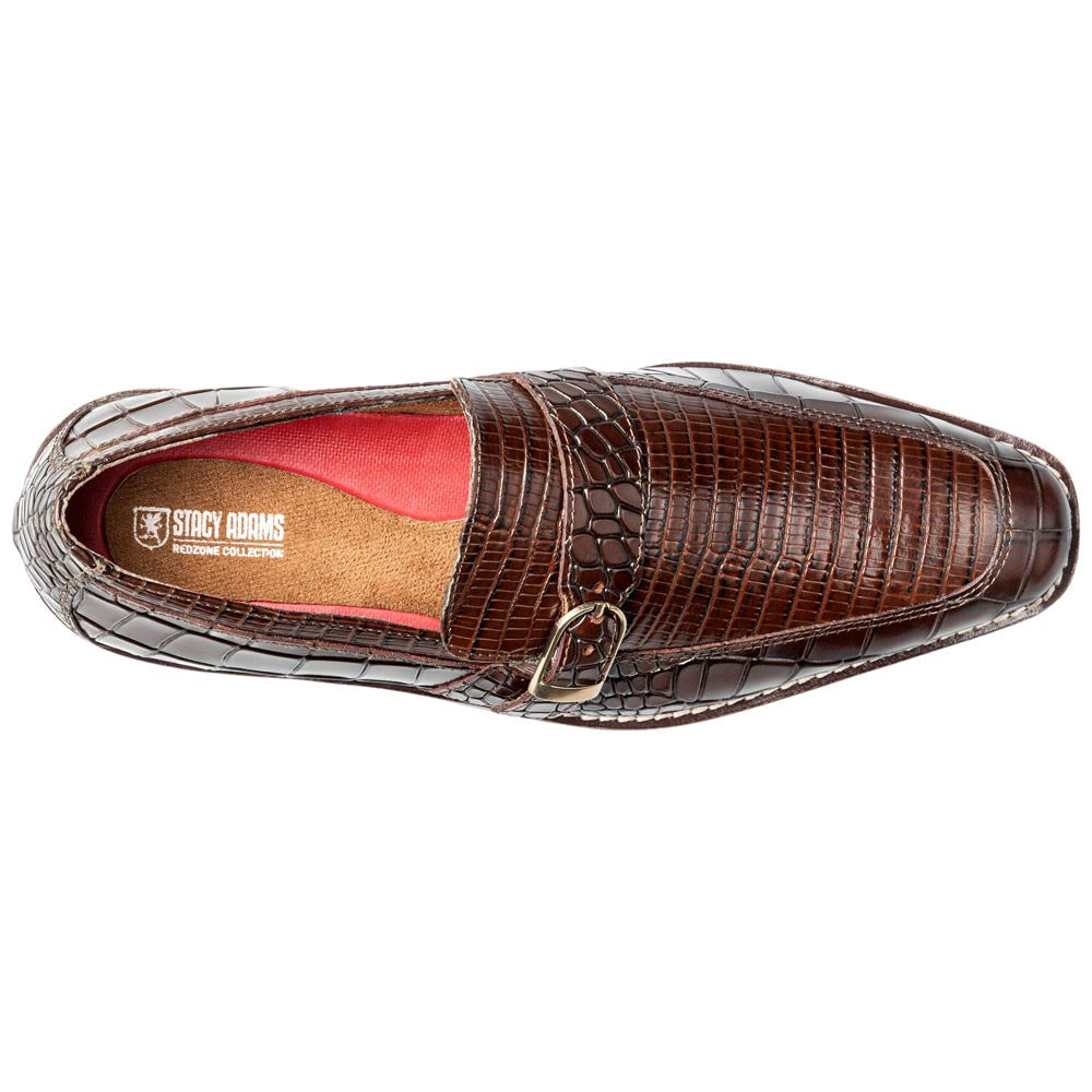 Stacy Adams Rubiano Moc Toe Buckle Strap Slip-On - Brown