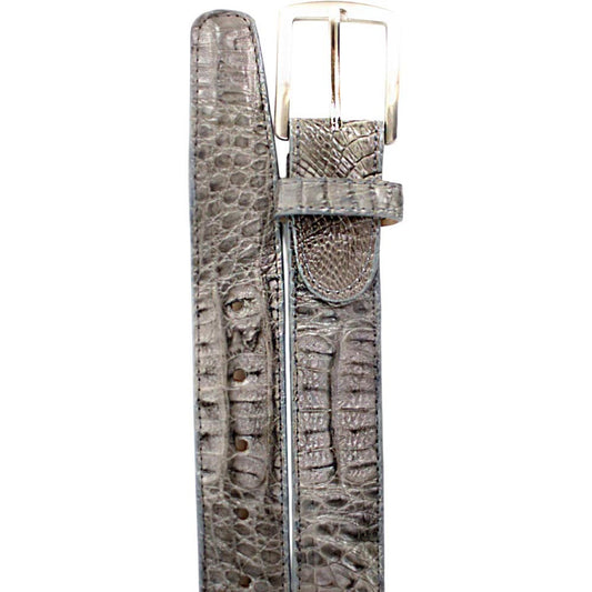 Belvedere Men's Gray Caiman Crocodile Belt