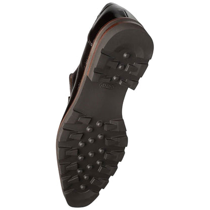 Valone Hi-Shine/Suede Lug Brown Slip On | Mezlan Dress Loafers for Men