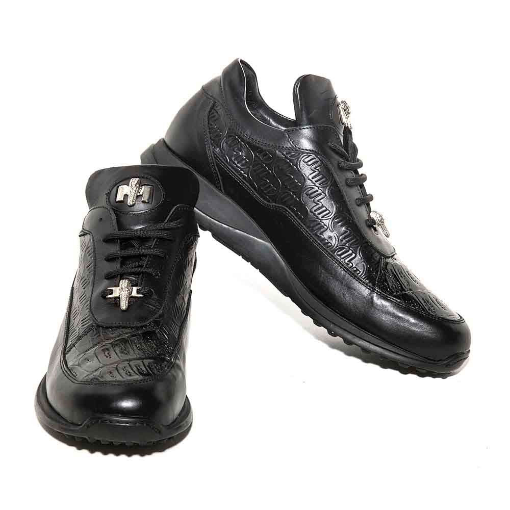 Mauri Black Genuine Crocodile Skin Casual Sneaker