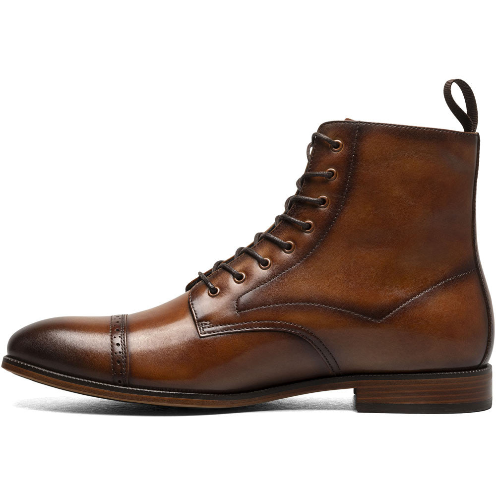 Stacy Adams Henry Cap Toe Lace Up Boot in Tan