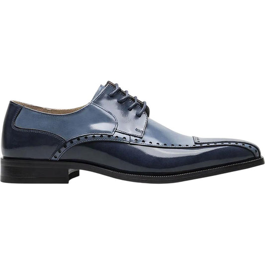 Stacy Adams Blue Multi PLAZA Modified Cap Toe Oxford