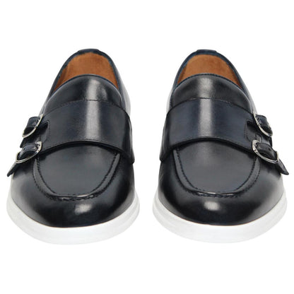 Duca Men's Rimini Navy Italian Calf Leather Slip-On Loafer