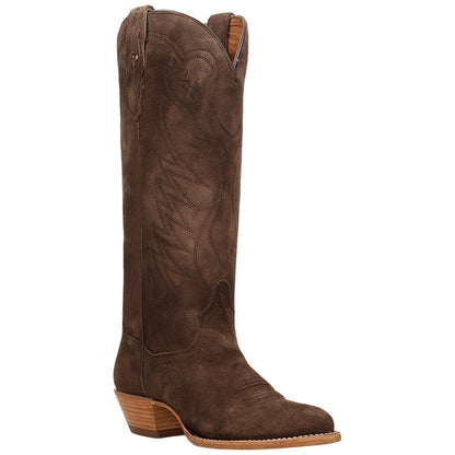 Dan Post Neon Prairie Women's Brown Suede Leather Western Boot - 15" Shaft, Narrow J Toe