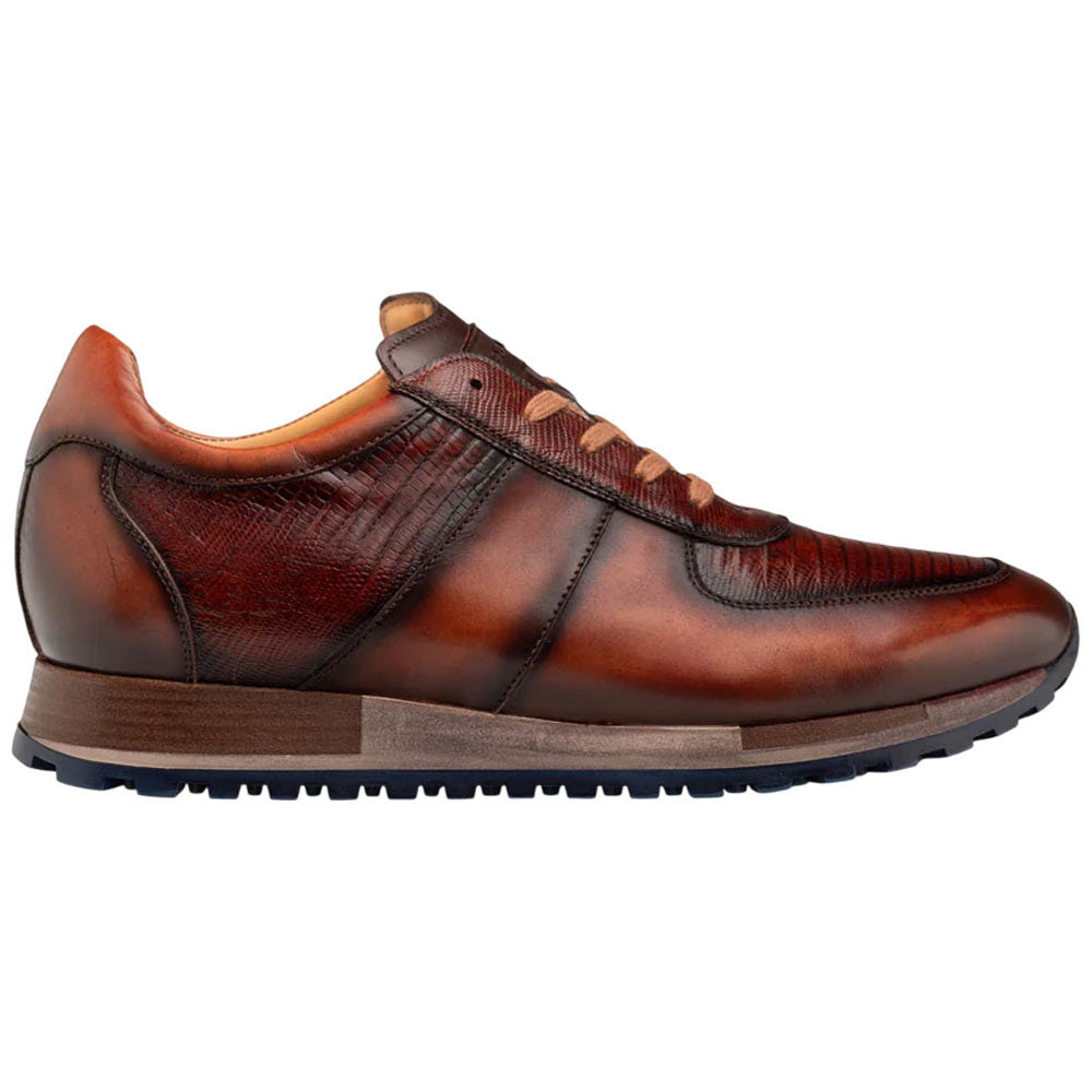 Mezlan Greenwich Genuine Lizard Skin Fashion Tan Sneaker