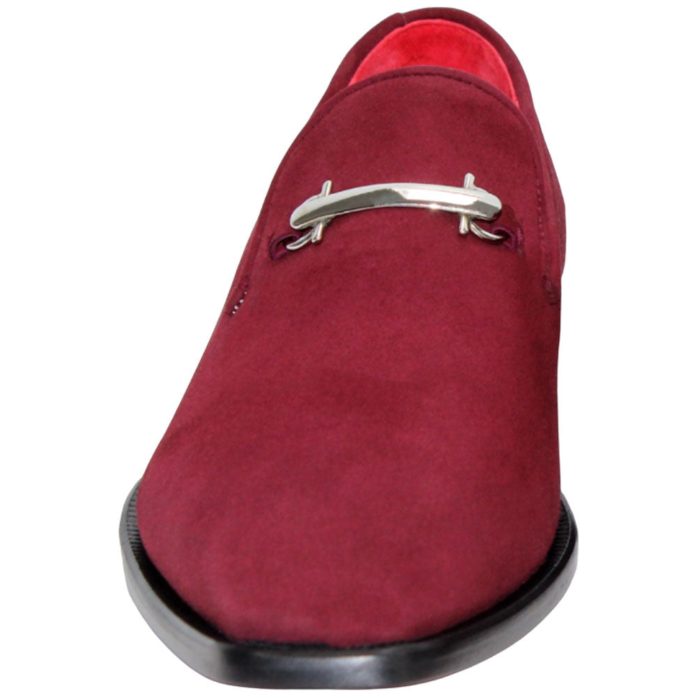 Francesco Burgundy Suede Leather Loafers | Emilio Franco Dress Loafers for Men