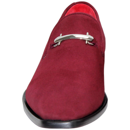 Francesco Burgundy Suede Leather Loafers | Emilio Franco Dress Loafers for Men