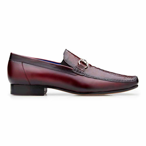 Belvedere Bruno Genuine Ostrich and Italian Calf Burgundy Loafers