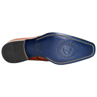 DUCA Sermoneta Cognac Men's Italian Calf Leather Derby Dress Shoes