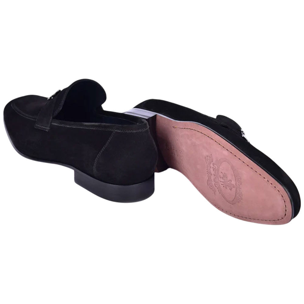 Corrente Black Suede Stylish H Loafers for Men - shoeclassix.com