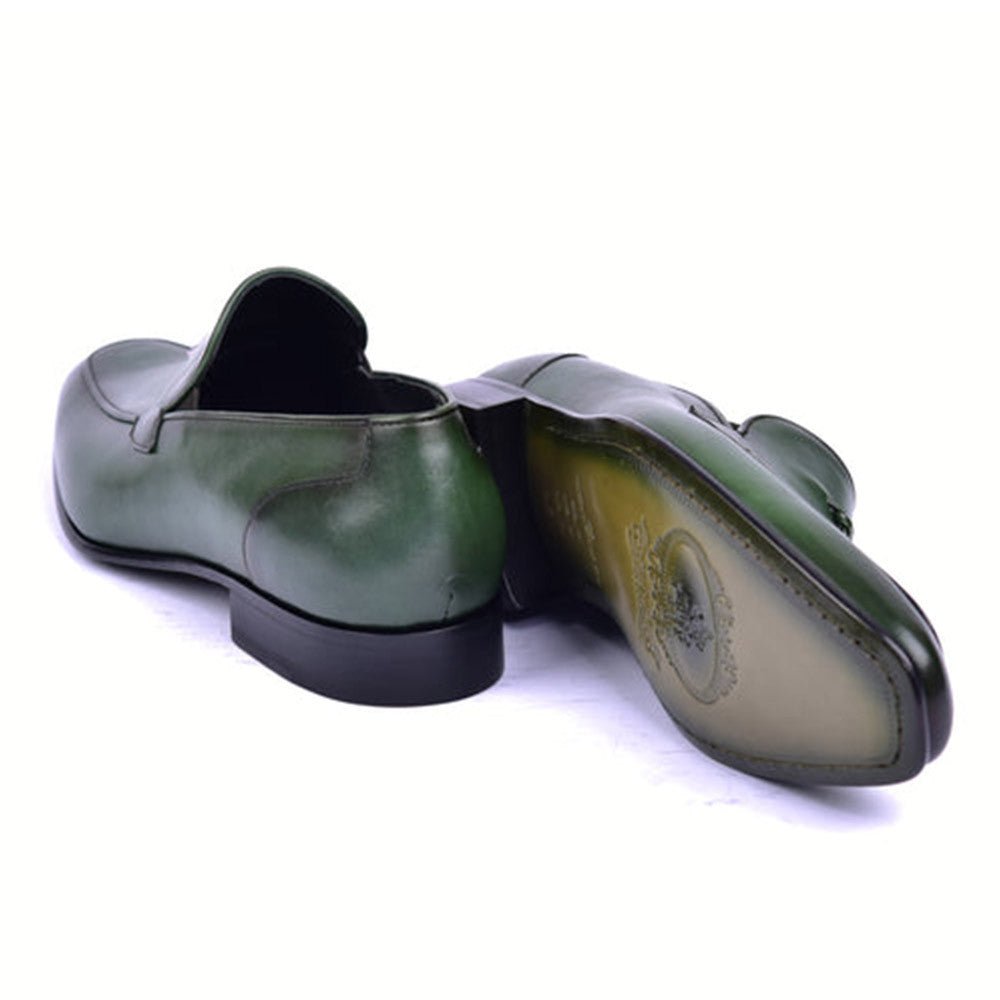 Corrente Green Tasal Calfskin and Leather Sole Men's Loafer - shoeclassix.com