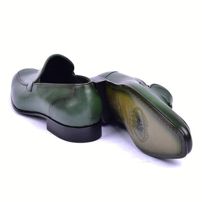 Corrente Green Tasal Calfskin and Leather Sole Men's Loafer - shoeclassix.com