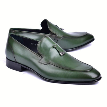 Corrente Green Tasal Calfskin and Leather Sole Men's Loafer - shoeclassix.com