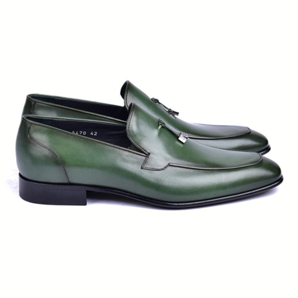 Corrente Green Tasal Calfskin and Leather Sole Men's Loafer - shoeclassix.com