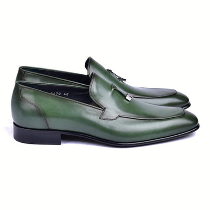 Corrente Green Tasal Calfskin and Leather Sole Men's Loafer - shoeclassix.com