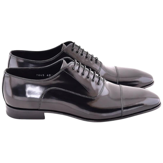 Corrente Men’s Black Patent Leather Round Toe Lace - up Loafer - shoeclassix.com