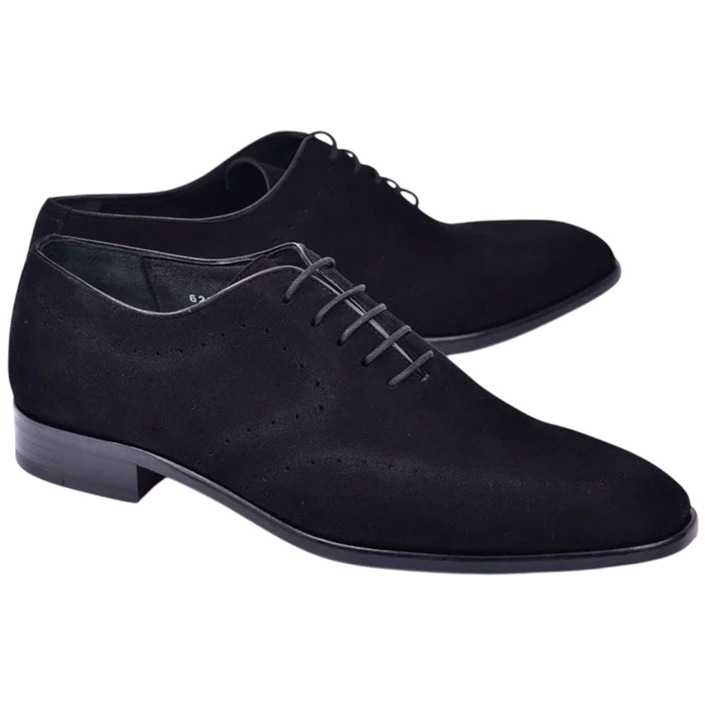 Corrente Men’s Black Premium Leather Plain Toe Oxford - shoeclassix.com