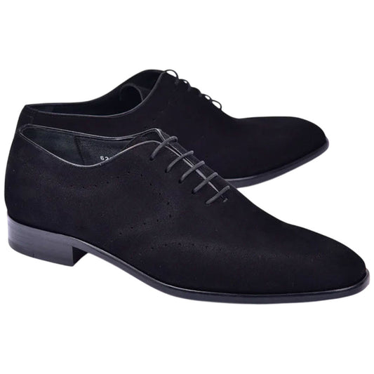 Corrente Men’s Black Premium Leather Plain Toe Oxford - shoeclassix.com