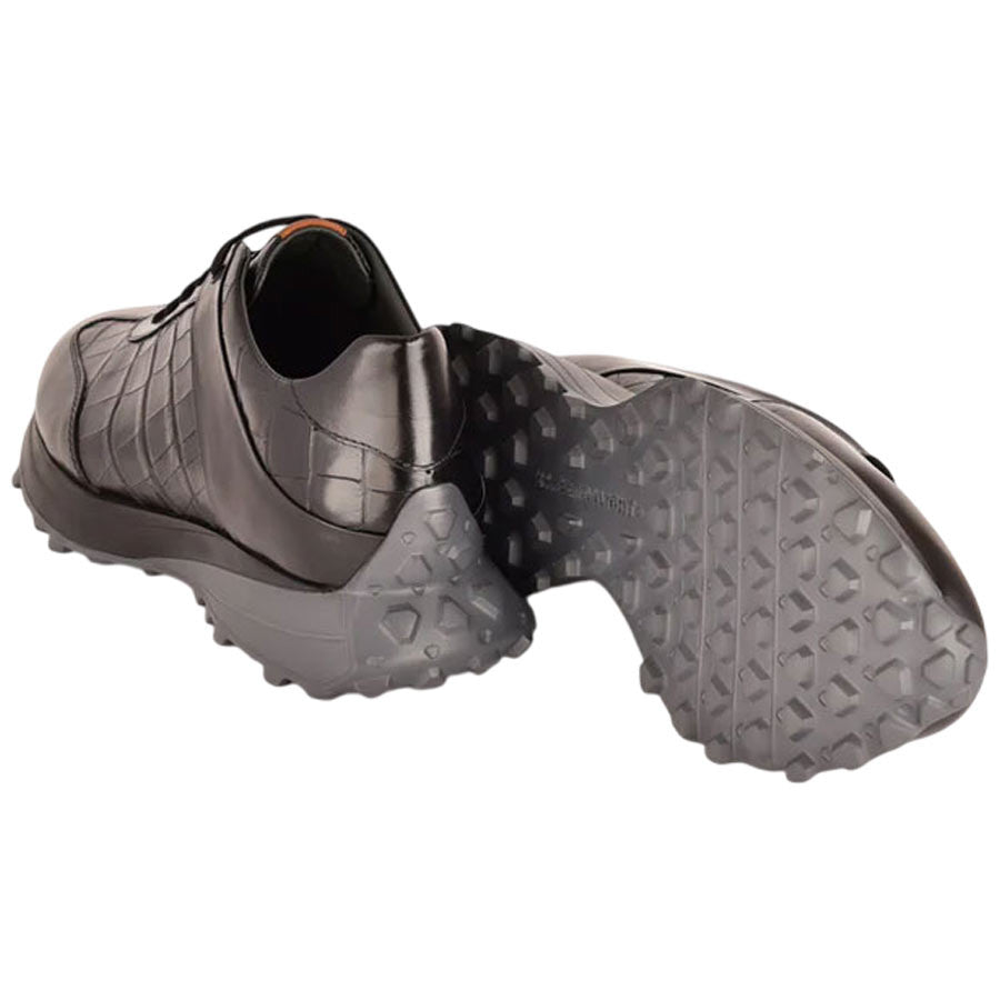 Corrente Men’s Low Top Black Zippo Leather Round Toe Fashion Sneaker - shoeclassix.com